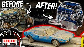 Seizedup Ford V8 Engine from Barn Find Pantera Gets Restored  Redline Rebuild [upl. by Aekin]