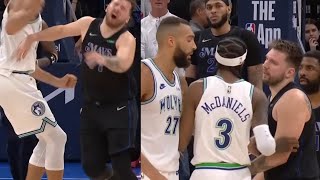 LUKA PUNCHED IN STOMACH BY RUDY GOBERT IN INSANE REPLAY GOES AT HIM THEN LUKA WENT WOLVES BENCH [upl. by Georgie]