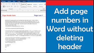 How To Add A Header And Page Number In Microsoft WordTutorial [upl. by Celine]