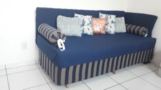 Sofa feito com cama box passo a passo diy homedecor decoracao facavocemesmo [upl. by Laoj]