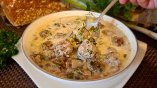 KäseLauchSuppe mit Hackbällchen und Champignons [upl. by Gillian829]