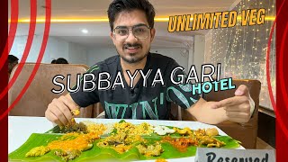 Hyderabads Unlimited Veg Food at Subbayya Gari Hotel  Jayan Panchal [upl. by Phillada]