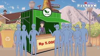 ANTRIAN PANJANG ES TEH JUMBO VIRAL  Animasi Podtoon [upl. by Ennaeirrac38]