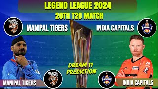 Manipal Tigers vs India Capitals  Legend League 2024 20th T20 manipaltigers indiacapitals [upl. by Ailyt]