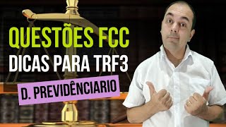 TRF 3  Direito Previdenciário 👉 QUESTÕES FCC COMENTADAS [upl. by Durtschi]