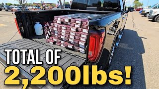 Overloading our 12 Ton 2023 GMC Denali 1500 750lbs OVER Max Payload capacity [upl. by Ramal]