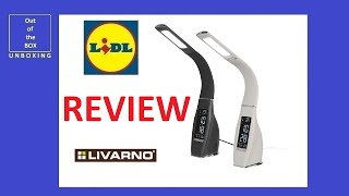 Livarno LED Desk Lamp Item number 55154  55155 REVIEW Lidl 12h 24h 3V 32W 5500K 6W [upl. by Oisacin]