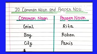 Example of Common and Proper noun  20 Examples  English Grammar [upl. by Gudrin]