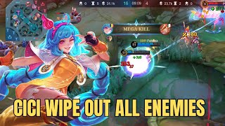 NEW BUILD CICI WIPE OUT ALL ENEMIES  BUILD TOP 1 GLOBAL CICI MLBB [upl. by Noelani]