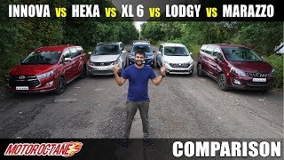 Marazzo vs XL6 vs Hexa vs Lodgy vs Innova Comparison  Hindi  MotorOctane [upl. by Anirac]