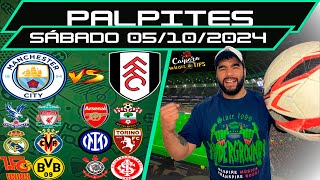 PALPITES DE FUTEBOL PARA 05 10 2024 SÁBADO 28 JOGOS  BILHETE PRONTO Caipora Análises e TIPs [upl. by Valerian965]