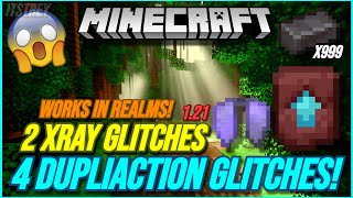 MINECRAFT ALL OP GLITCHES IN 121 BEDROCK DUPLICATION AND XRAY GLITCHES WORKING [upl. by Zahara]