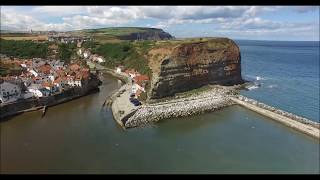 Staithes North Yorkshire  a birds eye view in 4k [upl. by Anailuy565]