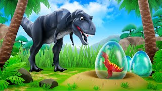 Giant Black TRex Protects and Rescues Eggs from Other Dinos  Heartwarming Dinosaur Cartoons [upl. by Nepil]