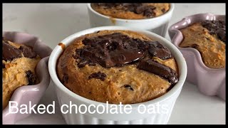 How To Make Baked Oats  Baked Chocolate Oats [upl. by Chuipek]