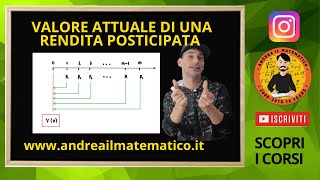 RENDITA POSTICIPATA  Valore attuale  Matematica finanziaria [upl. by Anissa]