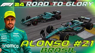 DESASTRE en QUALY nos OBLIGA a REMONTAR en CARRERA  F1 24 Alonso Road to Glory 21 GP Brasil [upl. by Kcirtemed590]