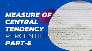 Measure of central tendency percentile part5 [upl. by Ayahsal]