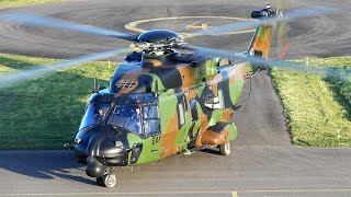 Airbus Helicopters NH90 NH Industrie Armee de Terre landing amp take off at Nancy airport [upl. by Yensehc]