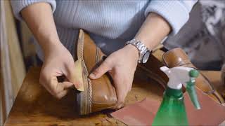 ASMR How to clean condition and shine Amadeo Testoni Norvegese welt Loafers Italian shoes [upl. by Aicil]