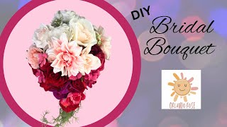 DIY Cascading Wedding Bridal Bouquet  diy weddingbouquet weddingflowers bridalbouquet bouquet [upl. by Atekehs]