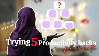 trying 5 PRODUCTIVITY hacks for students ftlearning game changing hacks [upl. by Nibbor355]