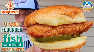 Popeyes® Classic Flounder Fish Sandwich Review 🐟🥪  theendorsement [upl. by Enilarac]