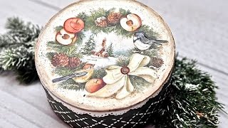 Decoupage pudełko z ptaszkiem  DIY tutorial [upl. by Aerdnak283]