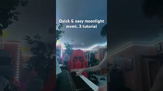 Moonlight Sonata 3rd mvmt EASY PIANO TUTORIAL piano tutorial pianotutorial beethoven shorts [upl. by Hearn]