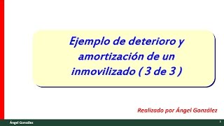 28 Ejemplo de deterioro y amortización de un inmovilizado  3 de 3 [upl. by Falito]