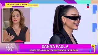 Danna Paola molesta en conferencia de prensa  Sale el Sol [upl. by Polloch]