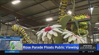 Viewers flock to Pasadena for glimpse at Rose Parade floats ahead of parade [upl. by Annoerb27]