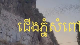 ជើងភ្នំសំពៅ Visit the bats coming out of the caves to find food at night at Phnom Sampov Battambang [upl. by Suoicserp50]