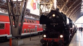 Leipzig Führerstandsmitfahrt mit Dampflok 52 81548 Vereinslok [upl. by Baoj]