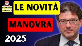 🟨 PENSIONI LE NOVITA DELLA MANOVRA FINANZIARIA 2025❗️ DETRAZIONI BONUS IRPEF BENEFIT❗️ [upl. by Ettelracs]