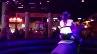 Girl Riding Mechanical Bull at Gillys in Las Vegas [upl. by Bryce]