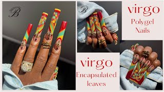 Virgo set ♍️ Polygel nail design encapsulated gel nails Fall nail design 🍂 [upl. by Aititel615]