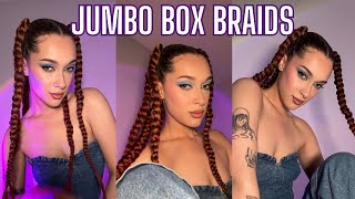 EASY JUMBO BOX BRAIDS beginner friendly [upl. by Notla585]