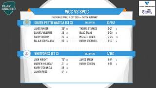 Whitfords 1st XI v South Perth WASTCA 1st XI [upl. by Bishop319]