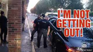 MAN REFUSED TO EXIT ILLEGALLY PARKED CAR FOR TOW [upl. by Atteram]