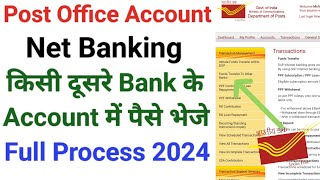 Post office account net banking Money transfer  Post Office account money transfer online [upl. by Peskoff870]