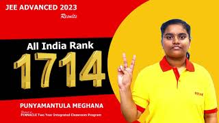 P MEGHANA  AIR 1714 in JEE ADVANCED 2023  FIITJEE VIZAG [upl. by Haikan]