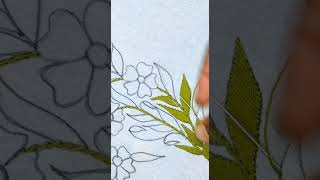 Marvelous Leaf Embroidery by Hand  Stitch Embroidery Designs [upl. by Anilos]