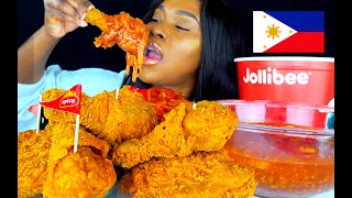 JOLLIBEE MUKBANG  SPICY FRIED CHICKEN MUKBANG ASMR EATING  FILIPINO FOOD  EAT SPICY WITH TEE [upl. by Gainor407]