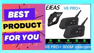 EJEAS V6 PRO PLUS Motorcycle Helmet Bluetooth Intercom Headset with 800M [upl. by Gracye]