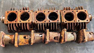 Three Cylinder Air Compressor Head Restoration [upl. by Eaves]