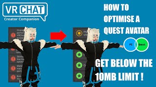 How to optimise your VRChat Quest Avatar and fit below the 10Mb limit in 2024 [upl. by Gibb]