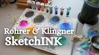 Rohrer and Klingner SketchINK almost a full collection  Waterproof Fountain Pen Ink [upl. by Nodrog]