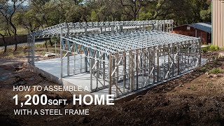 How to Frame a 1200sqft Home or ADU with a Volstrukt Steel Frame Kit in 1 day [upl. by Aztinay]