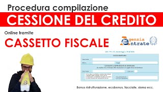 Procedura cessione del credito Cassetto Fiscale Agenzia Entrate bonus ristrutturazione ecobonus [upl. by Lehcear]